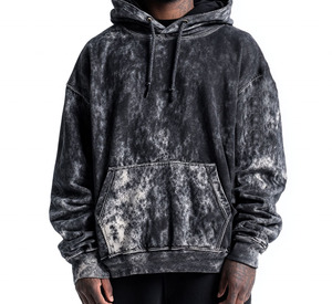 Sudadera con Capucha Oversize de Algodón 100% de Felpa, Estilo Casual Urbano, con Efecto Ácido, de Gran Gramaje, para Hombre - Tendencia Actual - Product Image 1