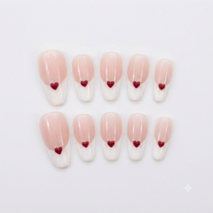 Elipse Medio Acrílico Sheer Nude Pink Tone Minimalista Romance Design Finger Pre-diseñado Cream Crush - Product Image 1