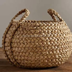 Panier en paille tissé à la main, panier de rangement en jacinthe d'eau naturelle, léger, durable, écologique, en provenance du Vietnam - Product Image 1