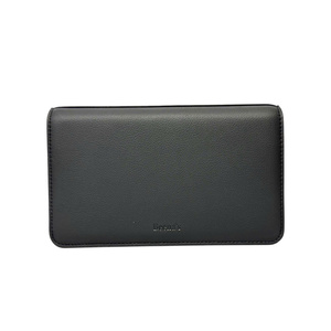 Black Long Zipper <b>Wallet</b> Microfiber Fabrics <b>RFID</b> <b>Protection</b> Waterproof Simple Design Men's Travel Cash Daily Use - Product Image 2