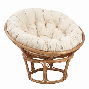 Silla Papasan Cirebon Mandola con Núcleo de Ratán y Tela Daphnie, Estilo Resort Premium, Asientos de Patio para Exteriores, Juego de Cojines Tejidos - Product Image 1