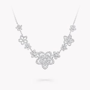 Flower Diamond <b>Choker</b> Necklace Women's 925 <b>Silver</b> Rhodium Plated Round Brilliant Cut Luxury Wedding Jewelry - Product Image 1
