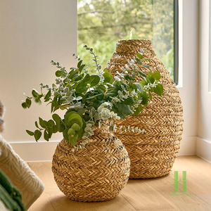 Nuevo Diseño Ecológico, Florero de Mimbre Hecho a Mano, Florero de Mimbre Estilo Vintage, Decoración del Hogar, Decoración Boho, Proveedor OEM de Vietnam - Product Image 4
