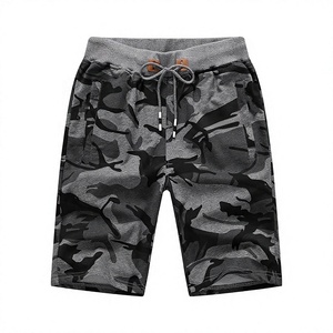 Wholesale 100% Cotton Sporty Mid Waist Print Breathable Drawstring Closure Canvas <b>Sweat</b> <b>Shorts</b> for <b>Men</b> Summer Hot Selling - Product Image 2