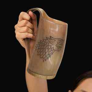 Mug en corne de buffle véritable poli, style animalier, fourni directement par l'usine, avec emballage personnalisé, provenant d'un exportateur indien - Product Image 4