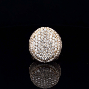 Bague pour homme en or jaune 14 carats avec diamant rond de laboratoire de 4,45 carats, alliance de luxe, cadeau d'anniversaire pour lui - Product Image 1