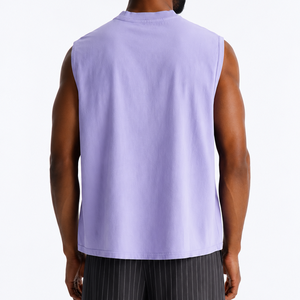 OEM High Quality Breathable Sleeveless Muscle Tee Wholesale Custom Logo Premium Knitted Cotton <b>Men's</b> <b>shirts</b> Relaxed Casualwear - Product Image 5