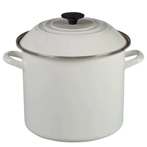Casserole ronde en émail avec couvercle, ustensile de cuisine en métal durable, design minimaliste, compatible lave-vaisselle, pour cuisinières à gaz et à induction - Product Image 3