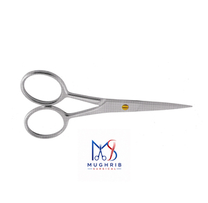 Ciseaux à moustache avec vis plaquée or, lame droite en acier inoxydable durable, taille 10,5 cm, logo personnalisé - Product Image 3