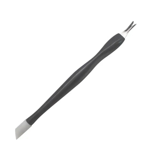 Pousse-cuticules professionnel ergonomique en acier inoxydable réutilisable avec poignée antidérapante pour manucure et ongles impeccables - Product Image 1