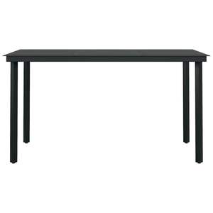 Juego de Comedor de Acero con Recubrimiento de Polvo Negro, Vidrio y PVC, con Mimbre Sintético, para Jardín y Exteriores - Product Image 6