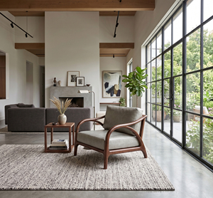 Fauteuil d'appoint moderne en cuir rembourré avec doublure en sherpa et structure en bois pour salon, bureau à domicile, hôtel - Product Image 2