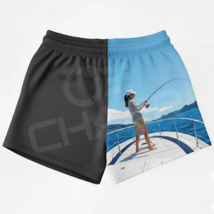 Shorts de Pesca para Hombre de Secado Rápido, Transpirables, 100% Poliéster, con Logotipo Personalizado en la Parte Delantera, Protección UPF 35, Cierre de Cremallera, Venta al Por Mayor - Product Image 2