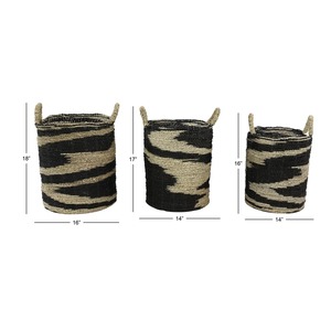 Juego de 3 cestas decorativas de mimbre, cestas de almacenamiento hechas a mano, venta al por mayor, ecológicas, hechas en Vietnam - Product Image 4