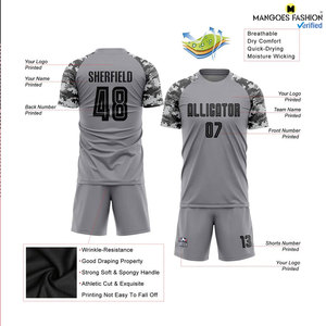 Ensemble d'uniformes de football personnalisables, col rond, impression numérique, 100% polyester, séchage rapide, manches courtes, unisexe, adulte, toutes saisons, OEM - Product Image 2