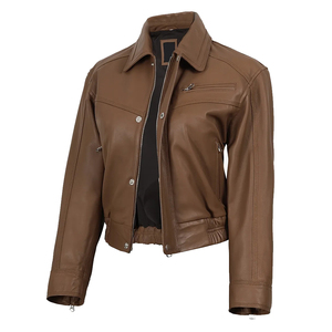 Men's High Street Stylish Casual Autumn Cow Skin Jacket Stand Collar Windproof Quick Dry Thick Warm <b>Gloves</b> Motorcycle Use - Product Image 1