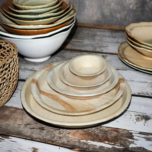 Vaisselle jetable écologique de qualité supérieure Assiettes durables en feuille de palmier robustes en bambou 100 pièces quantité minimale de commande pour le camping - Product Image 1