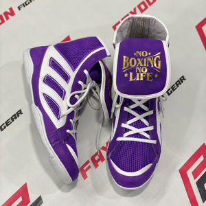 No Boxing No Life - Zapatos de Boxeo de Piel Amarilla de Primera Calidad con Malla, Guantes de Entrenamiento y Combate Duraderos de Alta Calidad - Product Image 4