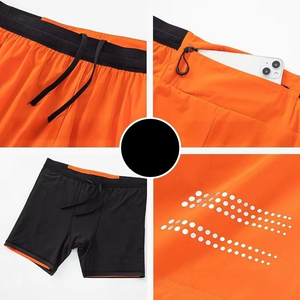 Men's High Street Double <b>Layer</b> Breathable Eco-Friendly Polyester/Mesh Fitness Gym Training Sports Shorts Quick Dry Workout - Product Image 2