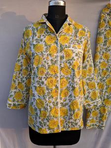 Conjunto de Pijama de Algodón 100% con Estampado Floral, Ropa de Dormir para Verano y Otoño, Estilo Casual Suave y Liso - Product Image 6