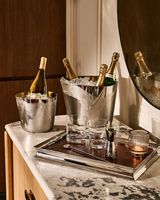 Seau à glace robuste en alliage d'aluminium, capacité 5L, durable pour le refroidissement des boissons, élégant pour le vin et la bière, idéal pour la maison