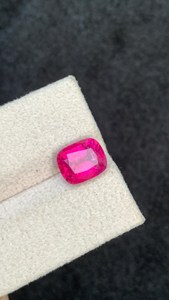 Piedra preciosa de turmalina rubelita natural, corte cojín, piedra suelta afgana, color rosa rojizo intenso, para la elaboración de joyería fina. - Product Image 6