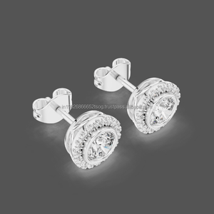 Gem Glowers 10K <b>Moissanite</b>/ CVD Lab Grown / Cubic Zirconia Diamond 14K/18K/22K/925 Silver <b>Earrings</b> - Product Image 3