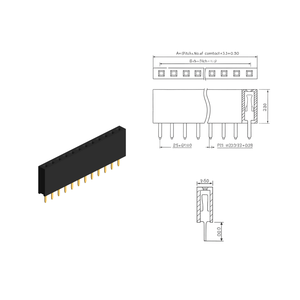 Connecteur femelle 2,54 mm à connexion stable pour interfaces de programmation - Product Image 1