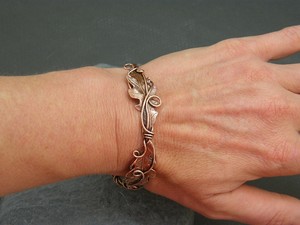 Handmade Boho Modern Traditional Antique Copper Unisex Unique <b>Adjustable</b> Vine Design <b>Bracelet</b> - Product Image 6