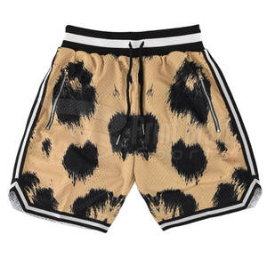 Custom Logo Basketball Shorts with Double-<b>Layer</b> Thick Mesh Fabric Cotton Style Cargo Solid Pattern Sublimation Printed Mesh - Product Image 1