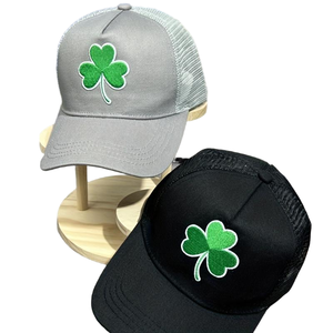 Casquette de baseball en coton respirante à 6 panneaux, légère et ajustable, avec trèfle brodé, idéale pour le sport, le cyclisme, la plage et les affaires - Product Image 1