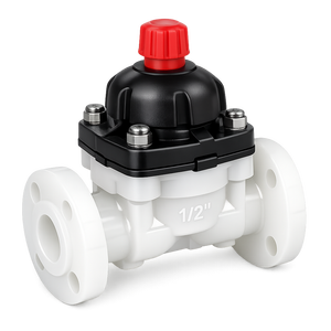 Válvula de Diafragma de Polipropileno (PP) de 1/2 Pulgada con Extremo Bridado, Resistente a la Corrosión, Manual, para Uso Industrial y Químico, OEM - Product Image 1