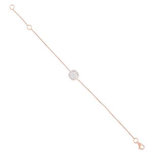 Bracelet chaîne en or rose avec halo de diamants de laboratoire taille coussin - Product Image 3