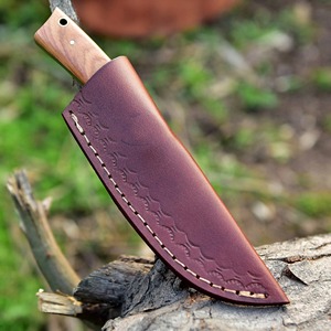 Cuchillo de caza y camping industrial hecho a mano DIY OEM, de acero al carbono con mango de madera, punta recta de 3 mm, 8 pulgadas de longitud total - Product Image 6