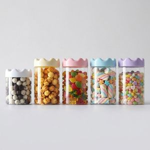 ODM OEM Wholesale Candy <b>Jar</b> Crown Shape PET 200ml Clear <b>Plastic</b> <b>Jar</b> <b>with</b> Wavy <b>Lid</b> for Cookie Nut Snacks Vietnam Factory - Product Image 3