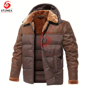 Chaqueta Acolchada con Capucha para Hombre, Relleno de Algodón, Ligera, para Invierno, Senderismo, Viajes, Casual, con Cierre de Cremallera - Product Image 2