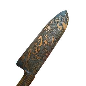 Cuchillo de Cocina de Acero Damasco y Cobre Hecho a Mano, Herramienta de Cocina Profesional y Duradera para Picar, Rebanar y Preparar Alimentos Diariamente - Product Image 5