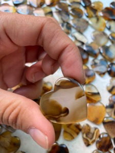 Lot en gros de cabochons en agate naturelle du Montana, forme cœur, facettés, blanc et bleu, pierres précieuses en vrac pour la fabrication de bijoux, verre taillé fantaisie - Product Image 2