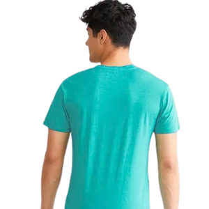 Camiseta de Cuello en V para Hombre, Manga Corta, Corte Regular, Estilo Casual Minimalista para Uso Diario, Personalizable al por Mayor, Camiseta Básica de Algodón Jersey, Prenda Superior OEM - Product Image 1