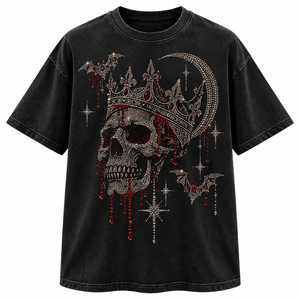 Camiseta Extra Grande Personalizada con Pedrería para Halloween, Unisex, con Diseño Gráfico Brillante, Ropa de Fiesta a la Moda - Product Image 4