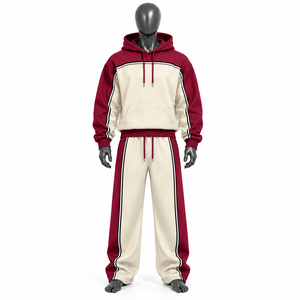 Conjunto Deportivo Unisex con Capucha, Estampado y Pedrería, Talla Grande, Lavado Ácido, Color Sólido, Casual, Largo, 100% Algodón Transpirable - Product Image 1