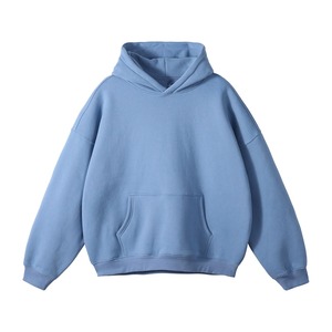 เสื้อฮู้ดโอเวอร์ไซส์แบบยูนิเซ็กซ์ สีเทาล้วน ผ้าฝ้ายฟลีซ สวมใส่สบาย มีกระเป๋า ดีไซน์เรียบง่าย ทรงปกติ เหมาะสำหรับฤดูหนาว ผลิตจากวัสดุถักทอเป็นมิตรต่อสิ่งแวดล้อม - Product Image 2