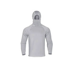 Men's Long Sleeve <b>UV</b> <b>Protection</b> Hooded Shirt Solid Color 100% Polyester Anti-<b>Uv</b> Fishing Wear Pullover Top - Product Image 1
