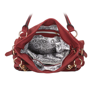 Sac Hobo Vintage Royaa pour Femme en Cuir Véritable avec Logo Gaufré, Chaînes, Sangles Tressées, Fermeture Éclair, Résistant à l'Eau, 7kg - Product Image 5