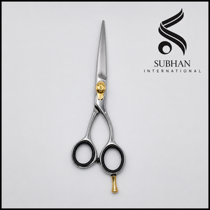 Ciseaux de barbier en acier inoxydable, lames affûtées, qualité export, finition miroir, outils de coupe de cheveux pour salon avec poignée décalée - Product Image 2