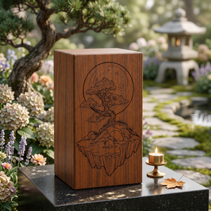 Handcrafted Wooden Urn <b>Box</b> Engraved <b>Memorial</b> <b>Keepsake</b> Cremation Urn American Style for Home Remembrance - Product Image 6