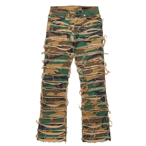 Pantalon en jean décontracté en coton, style streetwear hip-hop, personnalisable, séchage rapide, fermeture boutonnée – Grande Vente - Product Image 5