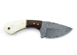 Herramienta de campo artesanal de acero damasco con diseño de gota de lluvia, mango de hueso de camello blanco liso y palisandro oscuro - Product Image 2