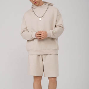 ชุดฮู้ดดี้และกางเกงขาสั้นพิมพ์โลโก้ตามสั่งสำหรับผู้ชาย สไตล์ลำลองสำหรับใส่ทุกวัน ชุดสองชิ้นสำหรับผู้ชาย - Product Image 1