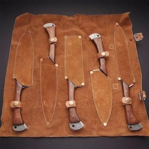 Ensemble de 5 couteaux de chef multifonctions écologiques avec manche en bois, ensemble de couteaux de cuisine professionnels en acier inoxydable, qualité supérieure - Product Image 4